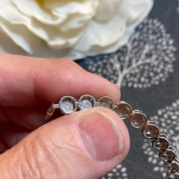 Zales 925 Silver with Diamonds Bolo Adjustable Bracelet - Picture 5 of 11